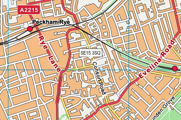 SE15 3SQ map - OS VectorMap District (Ordnance Survey)