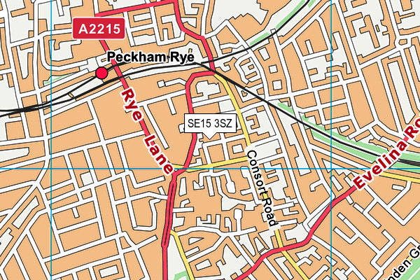 SE15 3SZ map - OS VectorMap District (Ordnance Survey)