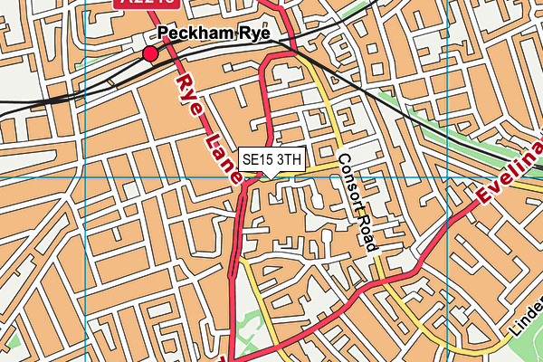 SE15 3TH map - OS VectorMap District (Ordnance Survey)