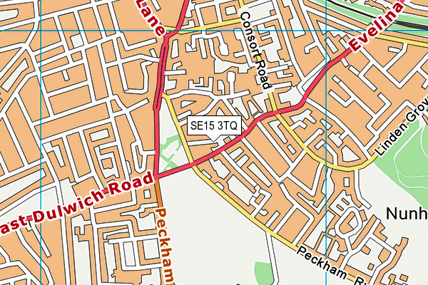 SE15 3TQ map - OS VectorMap District (Ordnance Survey)