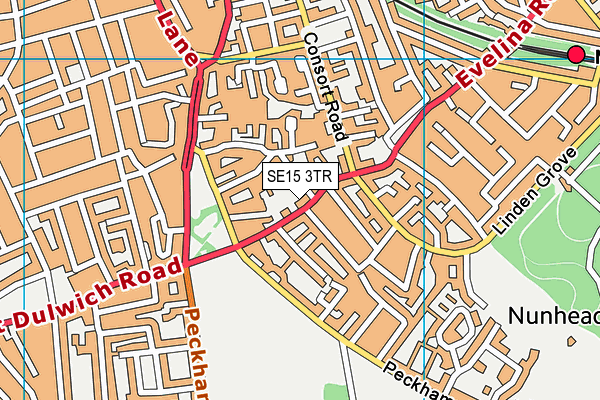 SE15 3TR map - OS VectorMap District (Ordnance Survey)