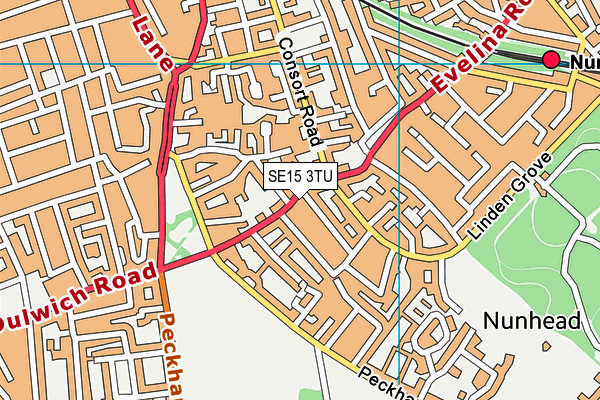 SE15 3TU map - OS VectorMap District (Ordnance Survey)
