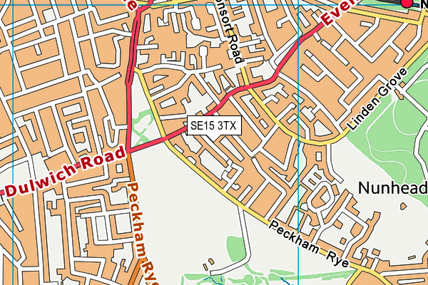 SE15 3TX map - OS VectorMap District (Ordnance Survey)