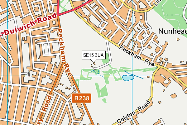 SE15 3UA map - OS VectorMap District (Ordnance Survey)