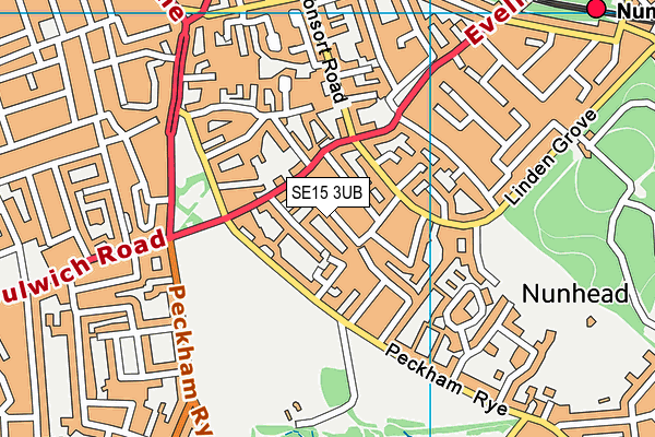SE15 3UB map - OS VectorMap District (Ordnance Survey)
