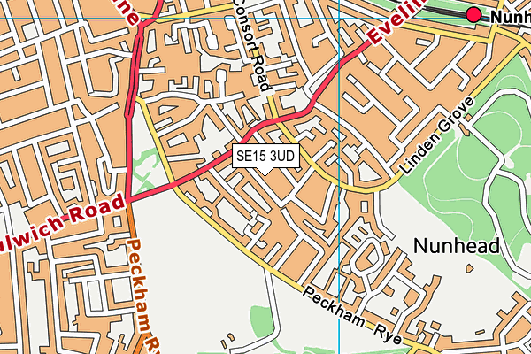 SE15 3UD map - OS VectorMap District (Ordnance Survey)