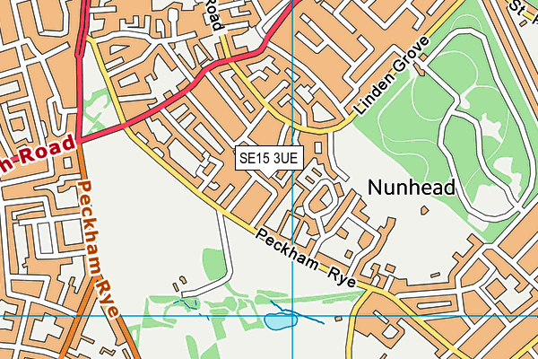 SE15 3UE map - OS VectorMap District (Ordnance Survey)