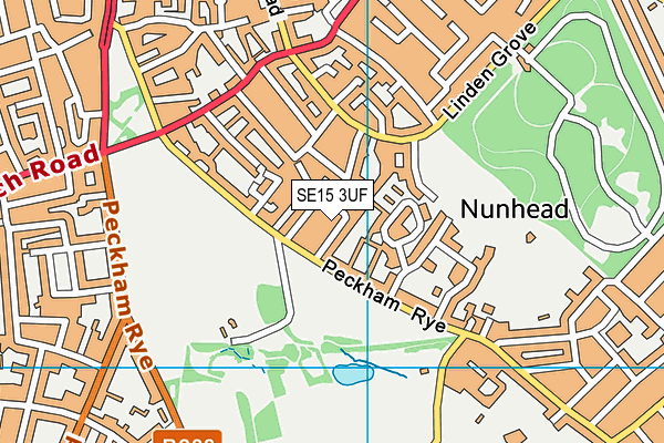 SE15 3UF map - OS VectorMap District (Ordnance Survey)