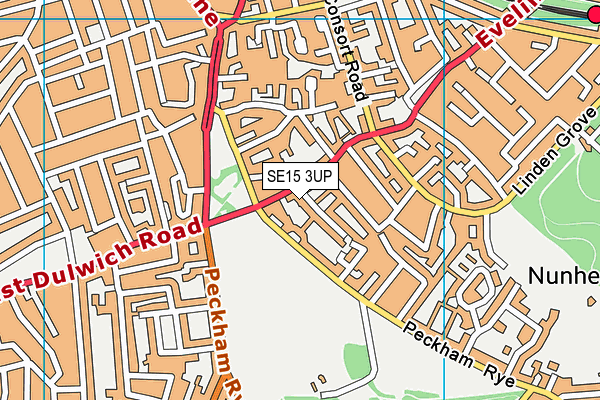 SE15 3UP map - OS VectorMap District (Ordnance Survey)