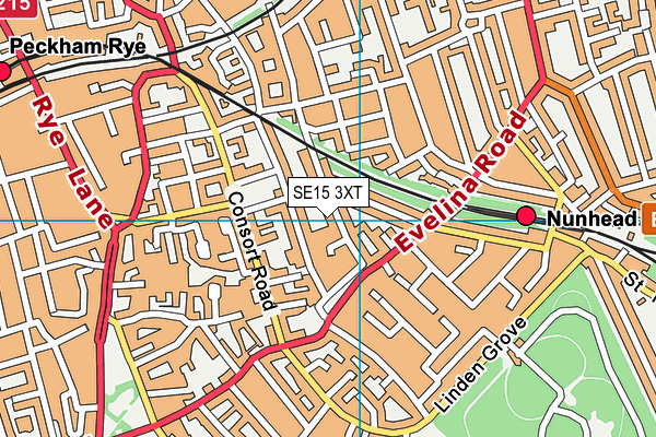 SE15 3XT map - OS VectorMap District (Ordnance Survey)