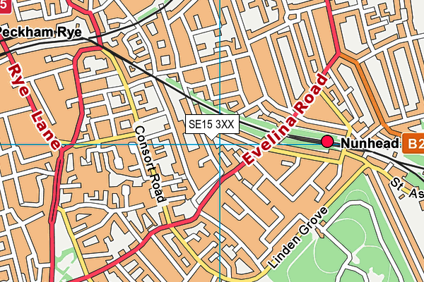 SE15 3XX map - OS VectorMap District (Ordnance Survey)