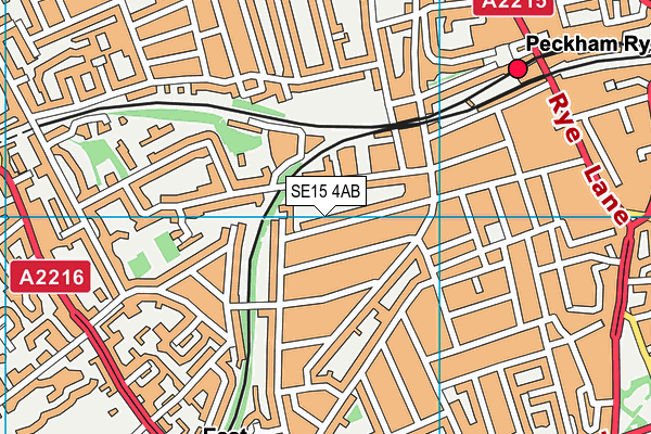 SE15 4AB map - OS VectorMap District (Ordnance Survey)