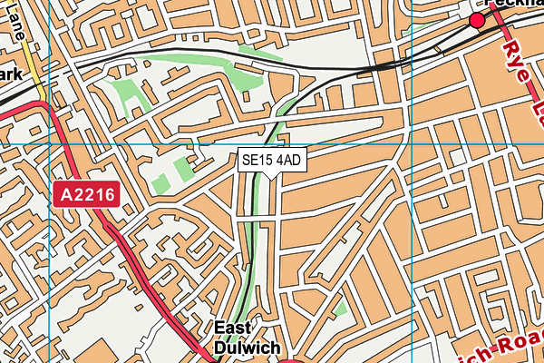 SE15 4AD map - OS VectorMap District (Ordnance Survey)