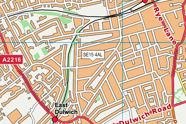 SE15 4AL map - OS VectorMap District (Ordnance Survey)