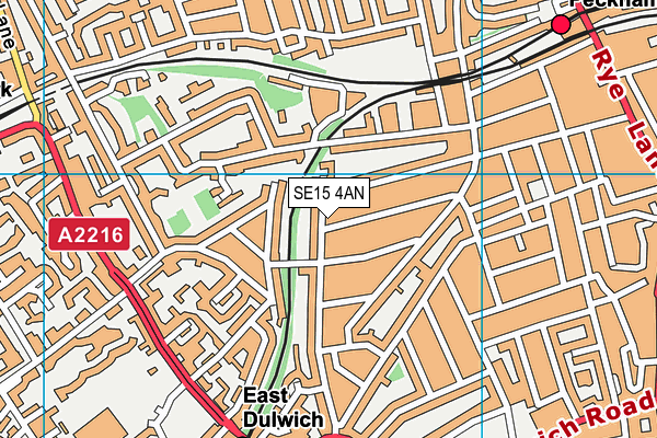 SE15 4AN map - OS VectorMap District (Ordnance Survey)