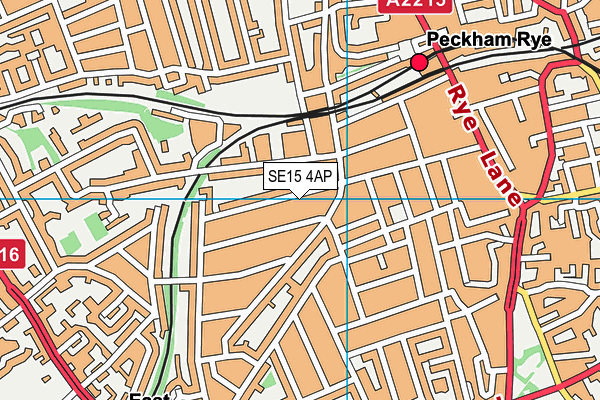 SE15 4AP map - OS VectorMap District (Ordnance Survey)