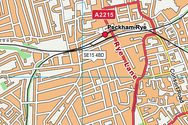 SE15 4BD map - OS VectorMap District (Ordnance Survey)