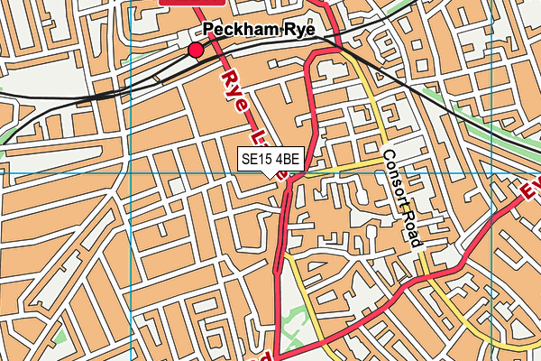 SE15 4BE map - OS VectorMap District (Ordnance Survey)