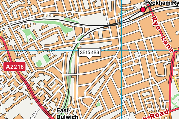 SE15 4BS map - OS VectorMap District (Ordnance Survey)