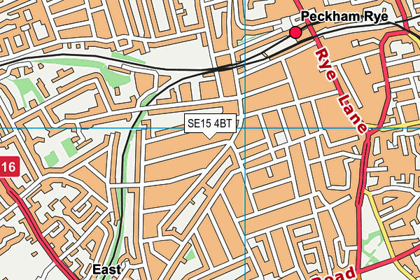 SE15 4BT map - OS VectorMap District (Ordnance Survey)