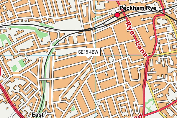 SE15 4BW map - OS VectorMap District (Ordnance Survey)