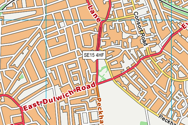 SE15 4HF map - OS VectorMap District (Ordnance Survey)
