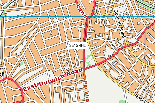 SE15 4HL map - OS VectorMap District (Ordnance Survey)