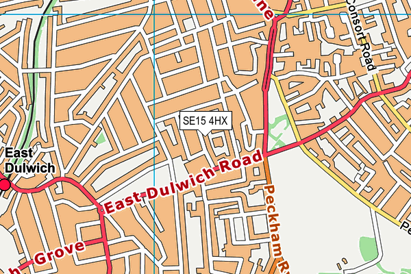 SE15 4HX map - OS VectorMap District (Ordnance Survey)