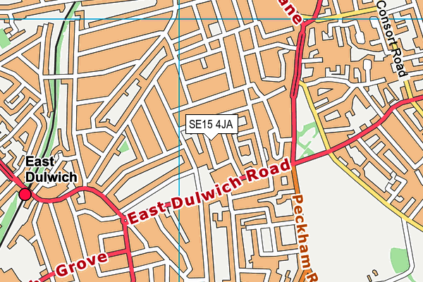 SE15 4JA map - OS VectorMap District (Ordnance Survey)