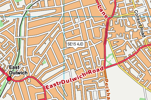SE15 4JD map - OS VectorMap District (Ordnance Survey)