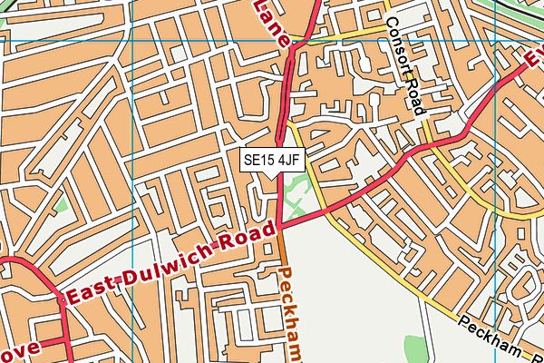 SE15 4JF map - OS VectorMap District (Ordnance Survey)
