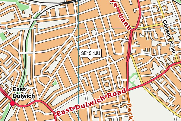 SE15 4JU map - OS VectorMap District (Ordnance Survey)