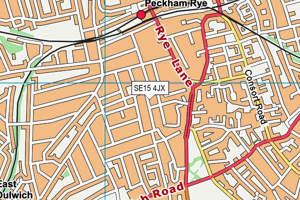 SE15 4JX map - OS VectorMap District (Ordnance Survey)