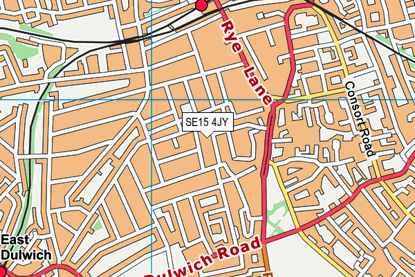 SE15 4JY map - OS VectorMap District (Ordnance Survey)