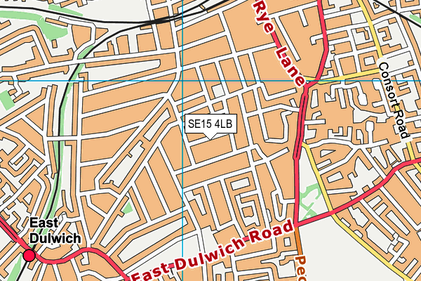 SE15 4LB map - OS VectorMap District (Ordnance Survey)