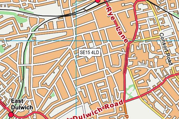 SE15 4LD map - OS VectorMap District (Ordnance Survey)