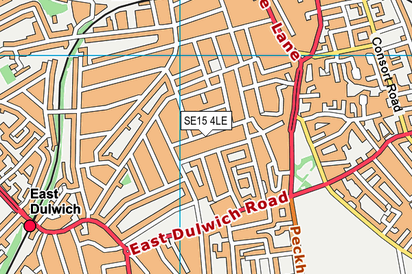 SE15 4LE map - OS VectorMap District (Ordnance Survey)