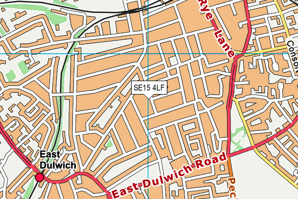 SE15 4LF map - OS VectorMap District (Ordnance Survey)