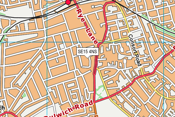 SE15 4NS map - OS VectorMap District (Ordnance Survey)
