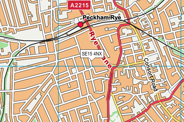 SE15 4NX map - OS VectorMap District (Ordnance Survey)