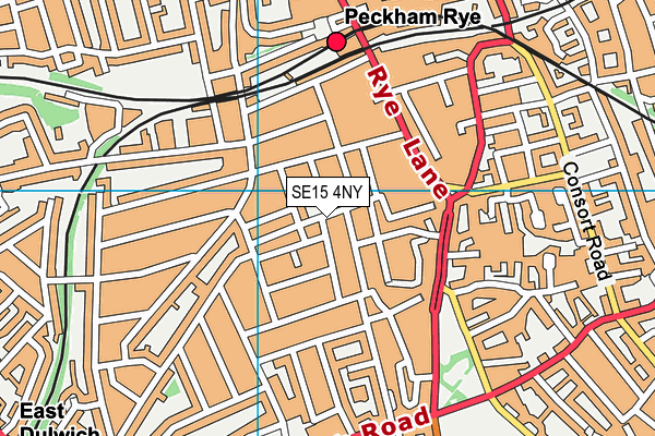 SE15 4NY map - OS VectorMap District (Ordnance Survey)