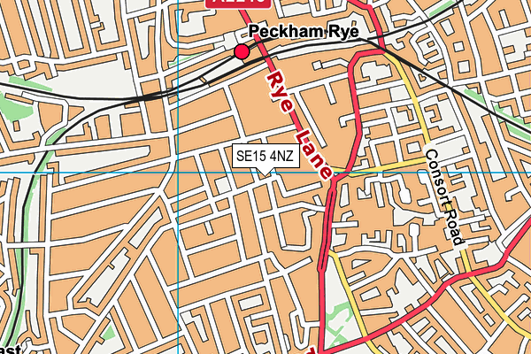 SE15 4NZ map - OS VectorMap District (Ordnance Survey)