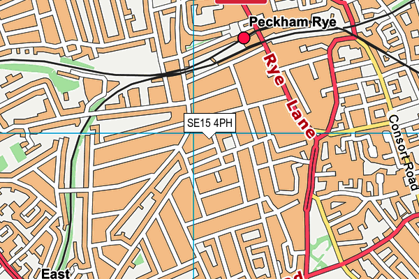 SE15 4PH map - OS VectorMap District (Ordnance Survey)