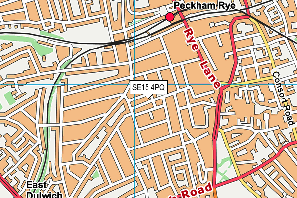 SE15 4PQ map - OS VectorMap District (Ordnance Survey)
