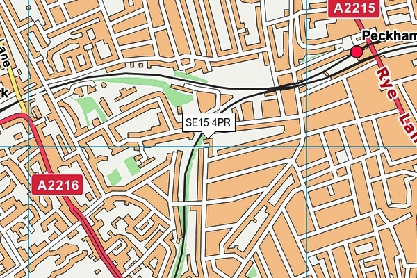 SE15 4PR map - OS VectorMap District (Ordnance Survey)