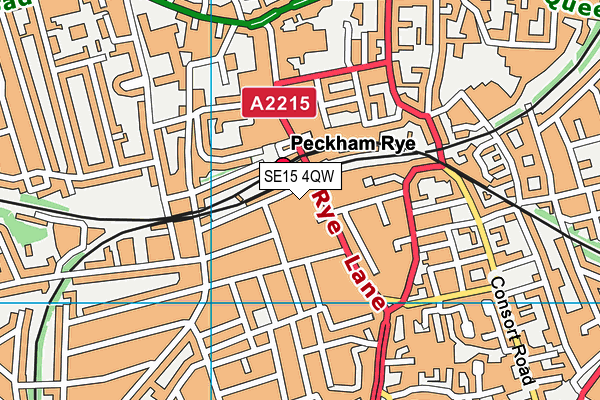 SE15 4QW map - OS VectorMap District (Ordnance Survey)
