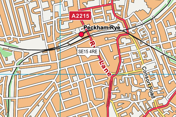 SE15 4RE map - OS VectorMap District (Ordnance Survey)