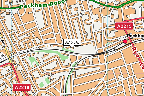 SE15 5AJ map - OS VectorMap District (Ordnance Survey)