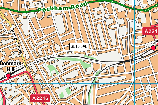 SE15 5AL map - OS VectorMap District (Ordnance Survey)