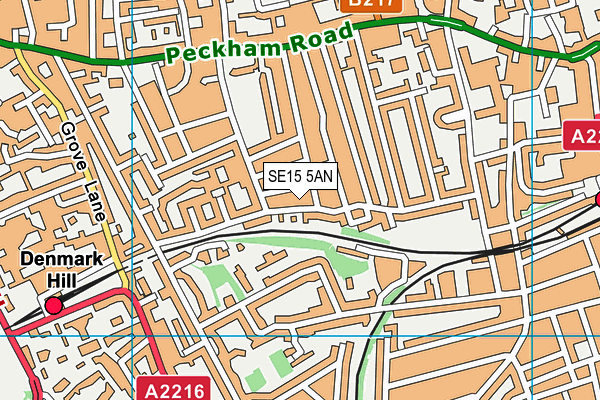 SE15 5AN map - OS VectorMap District (Ordnance Survey)